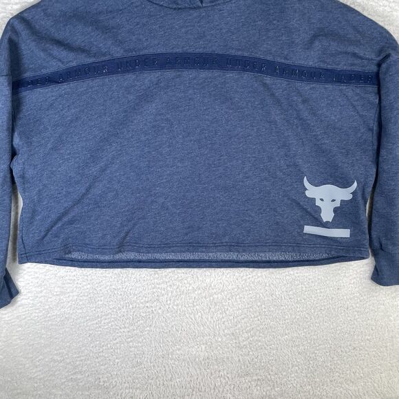Under Armour Hoodie Sweatshirt Womens Large Project Rock Cropped Oversized - Picture 3 of 14